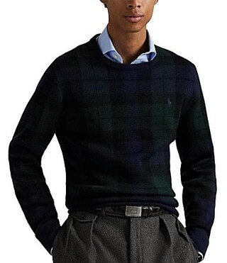 Polo Ralph Lauren Blackwatch Plaid Washable Wool Sweater - L | Dillard's
