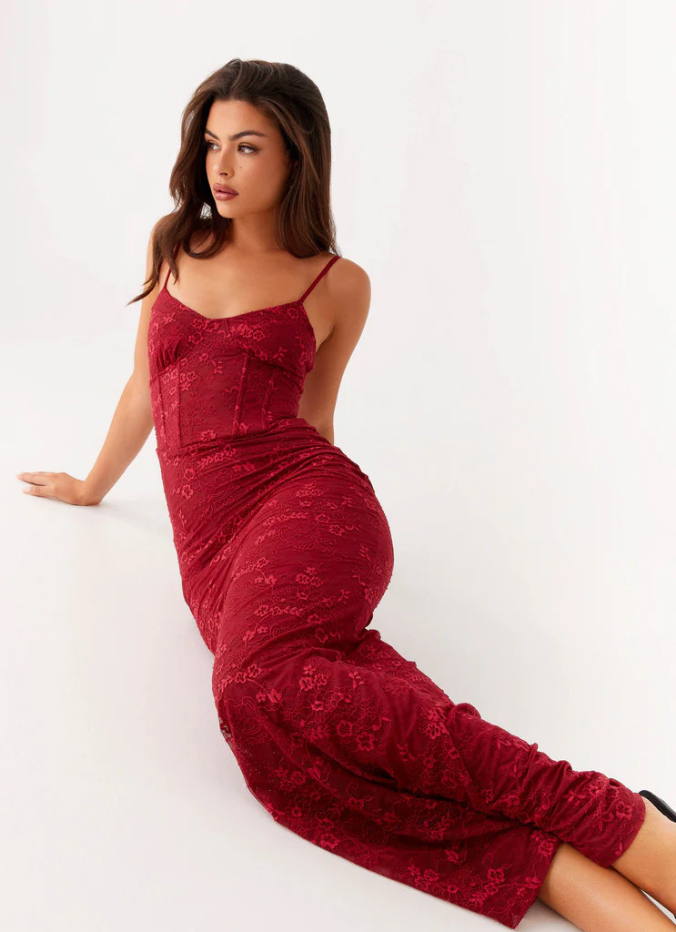 Rosa Corset Maxi Dress - Red | Peppermayo (Global)