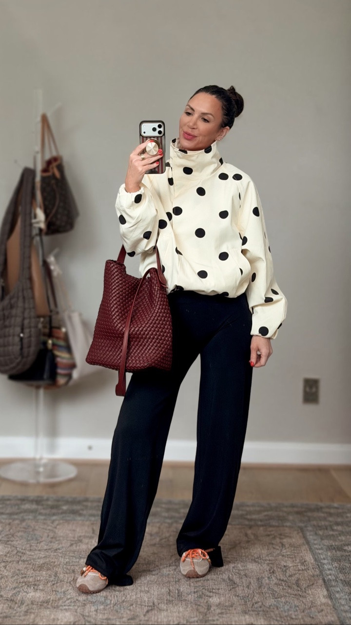 Wearing a small in jacket and pants 
5’6 1/2 -123
#amazonfashion #polkadots #falloutfit
Fall outfit from Amazon.

#LTKootd #LTKOver40 #LTKSeasonal
