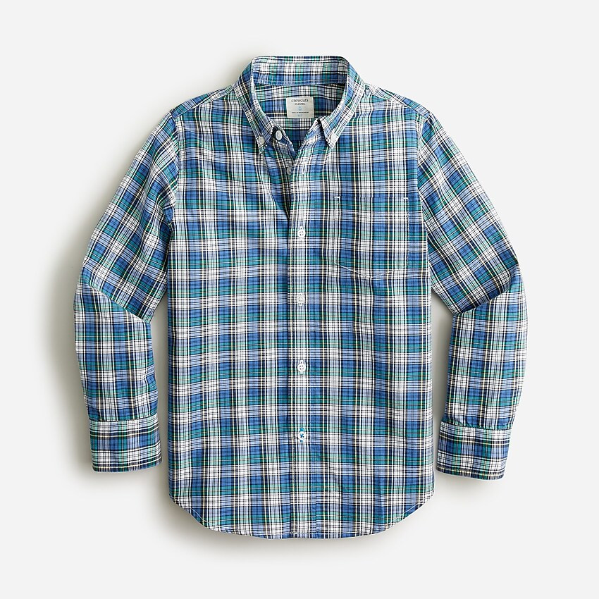Kids' long-sleeve button-up in plaid | J. Crew US