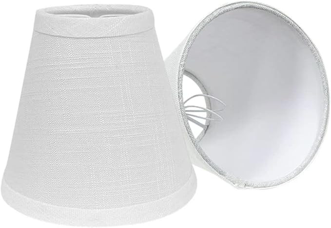 Double Mini Small White Barrel Lamp Shades Clip On Bulb, TOOTOO STAR Barrel Fabric Lampshade for ... | Amazon (US)