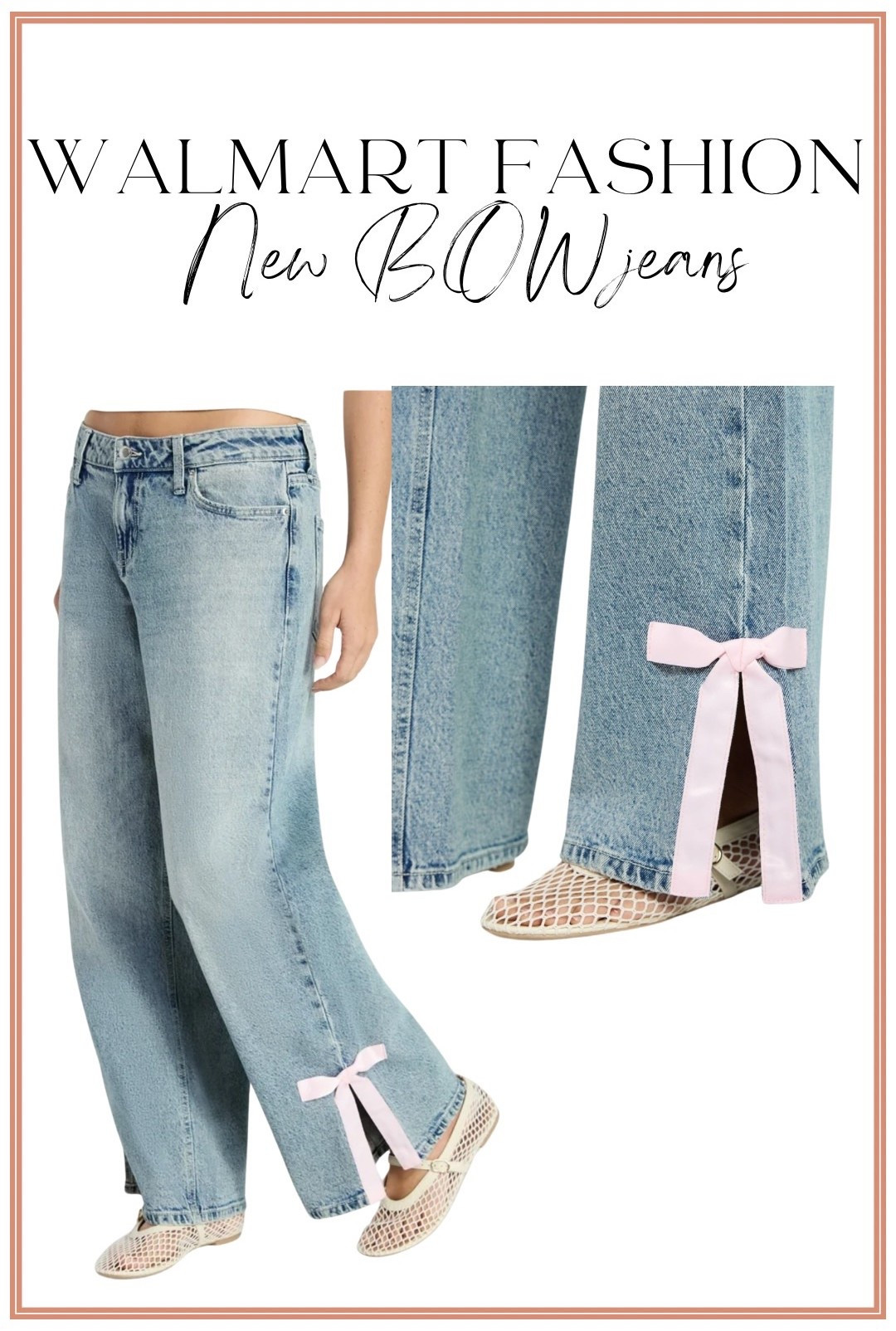 New Walmart Bow Jeans 🤍🎀

These new Walmart bow jeans are giving the cutest feminine twist to everyday denim. I’m obsessed with the subtle bow detail at the hem — it instantly elevates a classic pair of jeans and makes them feel so on-trend without trying too hard. The relaxed, straight-leg fit is flattering and comfy, making these perfect for everyday wear, school drop-off, brunch, or casual weekends.

Style them with a simple tee, cozy sweater, or a chic blouse for an easy head-to-toe Walmart outfit that looks way more expensive than it is. Affordable, stylish, and totally wearable — these are a must for spring and beyond.

✨ Bow detail denim
✨ Affordable Walmart fashion find
✨ Easy everyday jeans with a feminine touch

#WalmartFashion #WalmartFinds #WalmartStyle #BowJeans #BowDetail #AffordableFashion #BudgetStyle #EverydayDenim #SpringDenim #CasualStyle #LTKFinds #WomenOwnedStyle