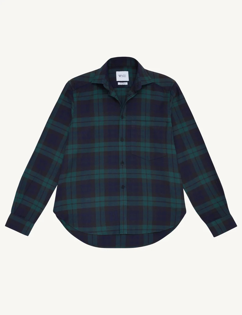 The Classic: Fine Brushed, Chocolate and Cornflower Blue Check | With Nothing Underneath