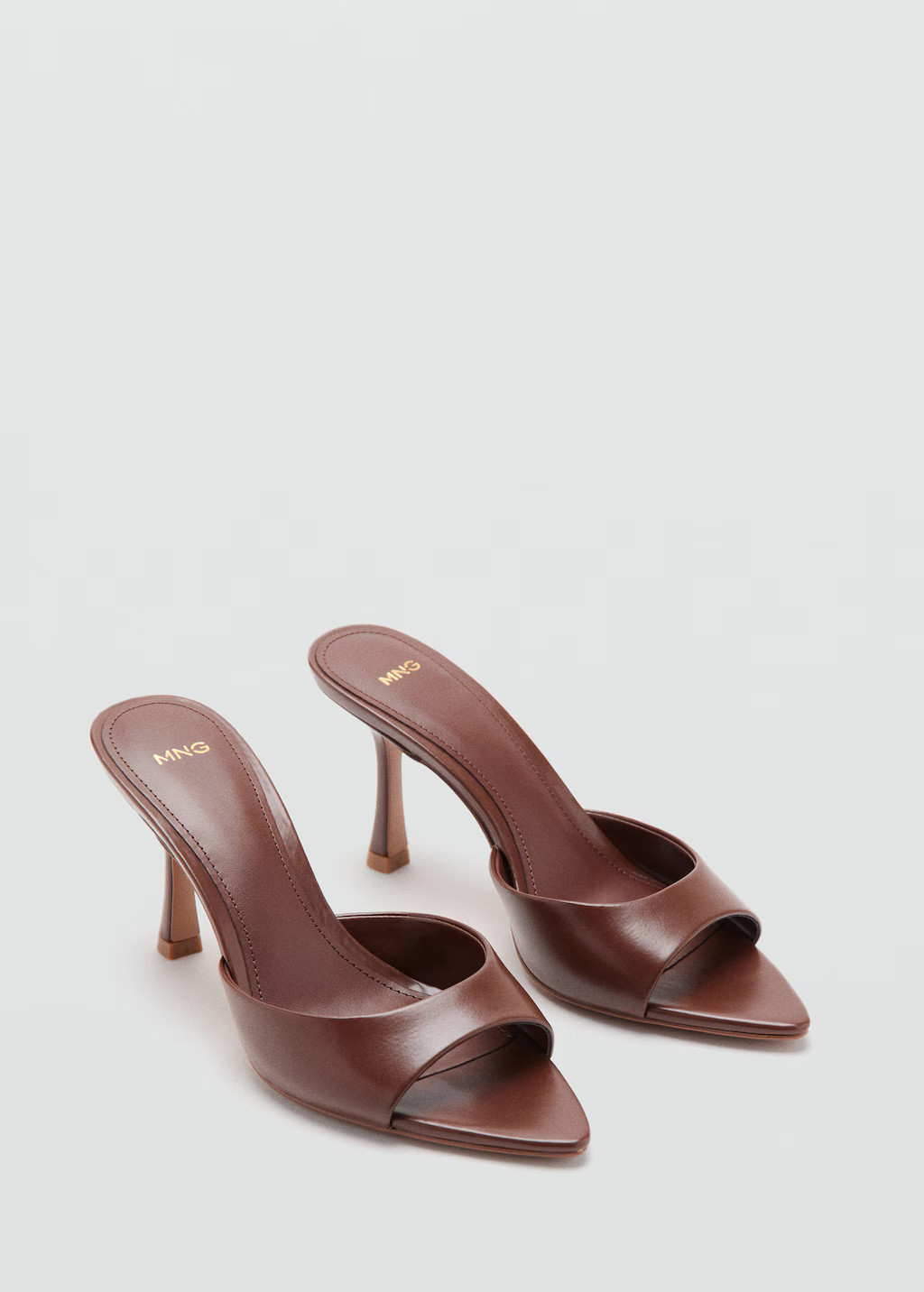 Pointed-heel sandals chocolate - Woman - 5 - MANGO | Mango (US/MX/AU)