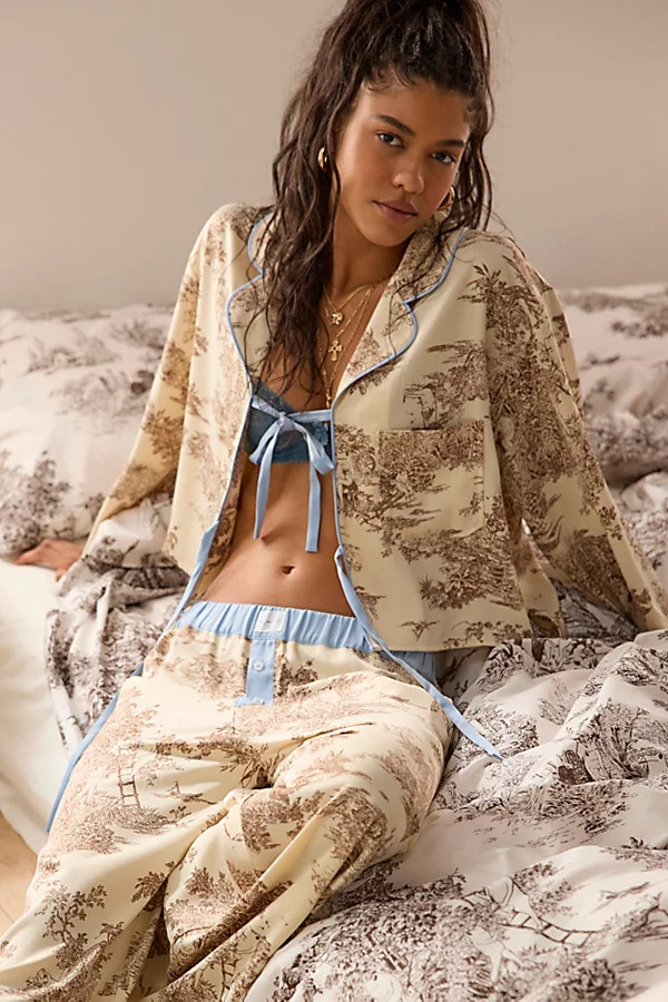 Out From Under Satin Tie-Front PJ Top | Urban Outfitters (US and RoW)