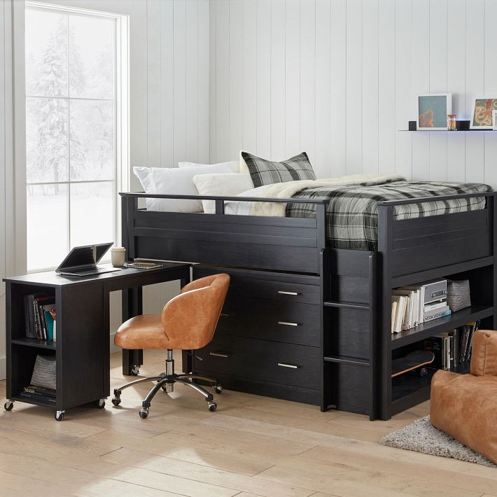 Faux Leather Caramel Wingback Swivel Desk Chair | Pottery Barn Teen