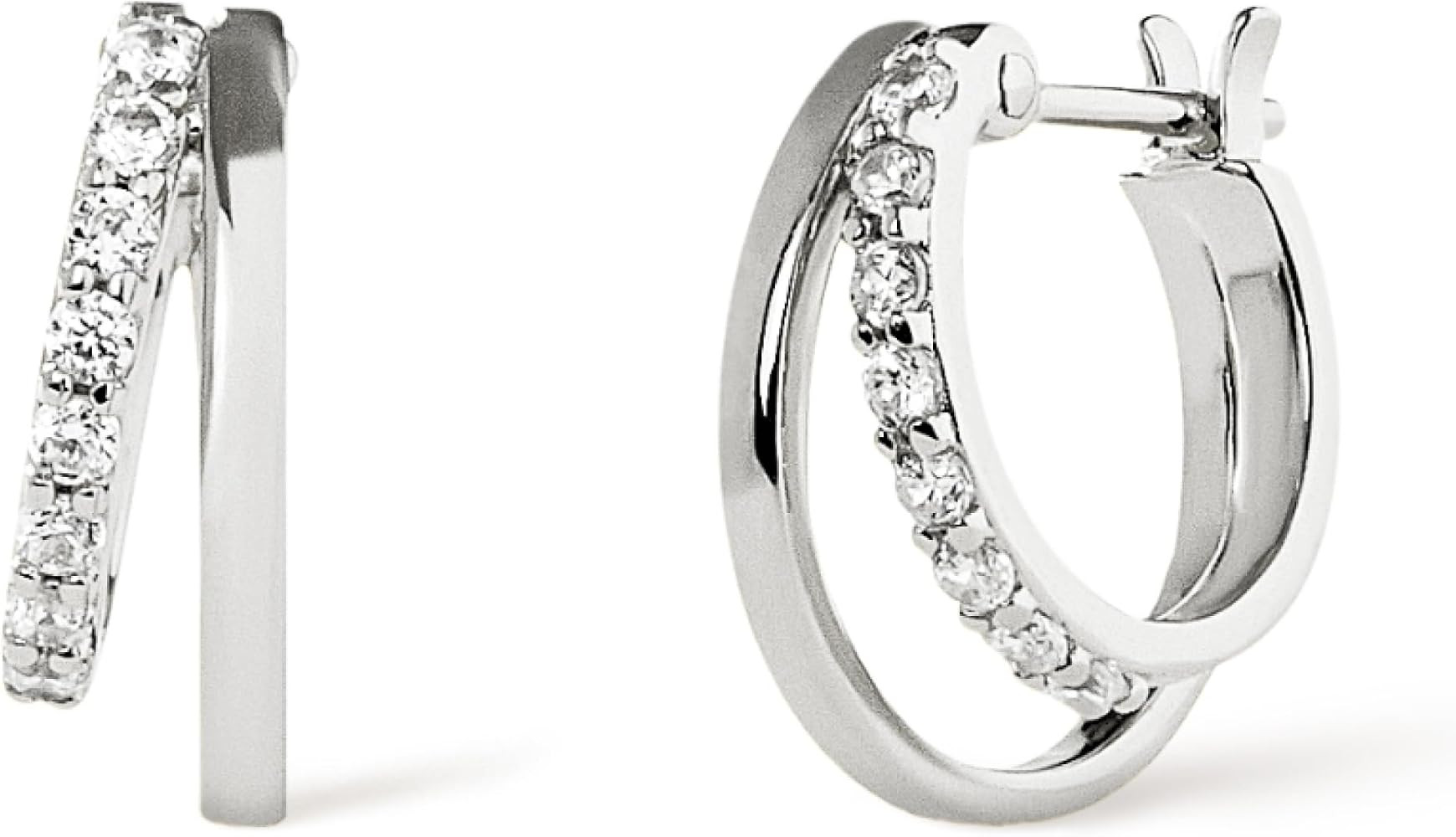 Ana Luisa Double Hoop Earrings for Women - Sterling Silver, 14K Gold Plated & Silver Rhodium Hugg... | Amazon (US)