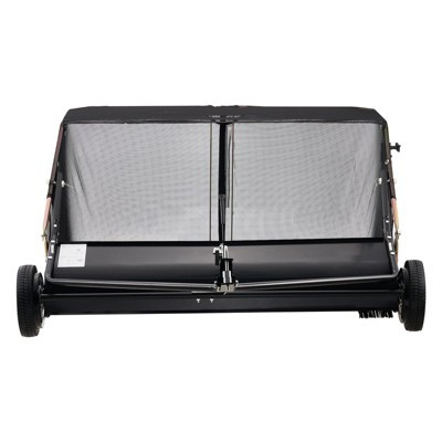 VEVOR 52 in Tow Behind Lawn Sweeper, 26 cu.ft.Large Yard Sweeper, Adjustable Sweeping Height,Heavy Duty Leaf & Grass Collector with Dumping Rope,Black | Target