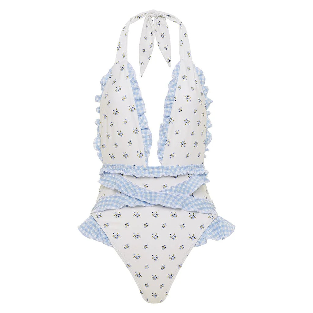 Heidi Floral Tropez Ruffle Edge One-Piece | Montce