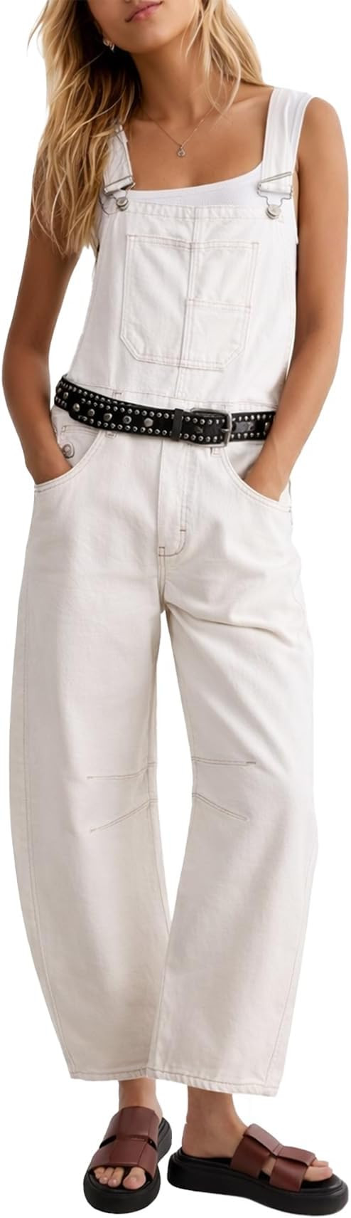 Kedera Women's Denim Overall Casual Straight Wide Leg Bib Jeans Overall Adjustable Straps Denim R... | Amazon (US)