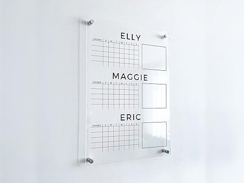 PERSONALIZED Acrylic Personal Chore Chart- Personalized Calendar 2024, Wall Calendar, Dry Erase B... | Amazon (US)