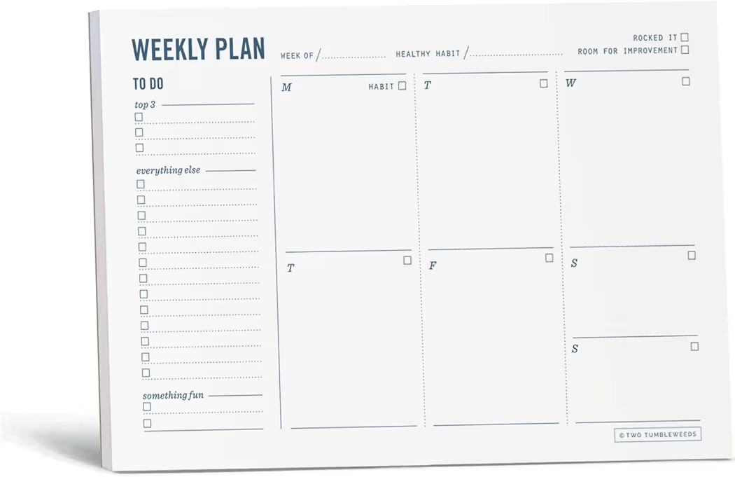Weekly Planner Pad - Undated 6x9" Weekly To-Do List Notepad with Calendar and Task List, Perfect ... | Amazon (US)