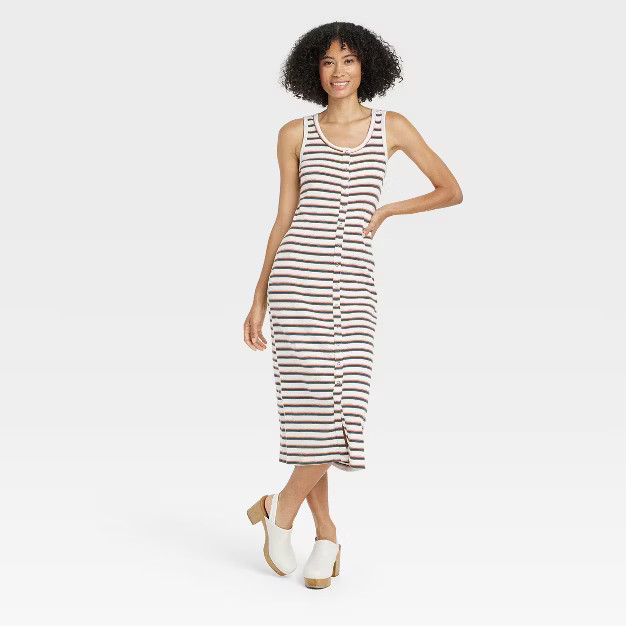 Women's Sleeveless Button-Front Knit Bodycon Dress - Universal Thread™ | Target