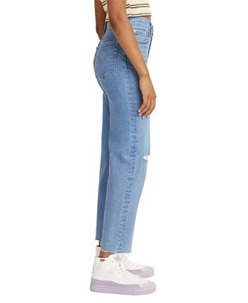 Women's Ribcage Straight Ankle Jeans in Short Length | Macys (US)