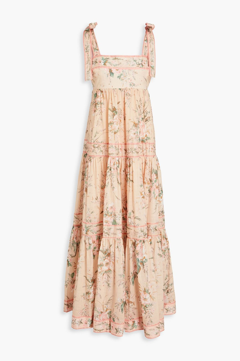 Gathered floral-print cotton midi dress | The Outnet (US and CA)