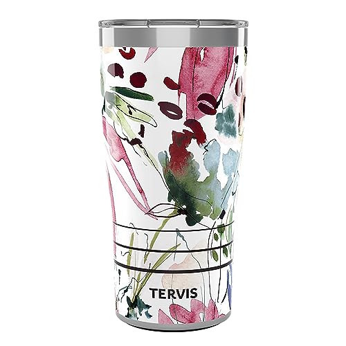 Tervis Traveler Sara Barrenson Floral Abstraction Triple Walled Insulated Tumbler Travel Cup Keeps Drinks Cold & Hot, 20oz, Stainless Steel | Amazon (US)