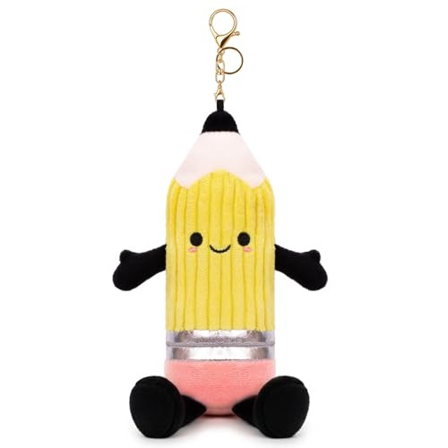 Dalycro Pencil Plush Keychain – Cute Pencil Decor, Soft Plush Bag Charm for Women Christmas Birthday Gifts (Yellow) | Amazon (US)