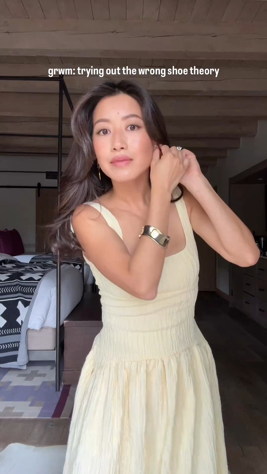 Butter yellow dress w two shoe options 

Look 1:
• Zara textured midi dress size s runs small fits me like Xs. So pretty! Linked similar too 

• Abercrombie Vegan Suede Jacket xxs - Torso is a great length for petites. I folded the sleeves under 1 inch and they stay in place fairly well. If it’s full price they do run sales often!

• J. Crew Portofino handknotted clutch 

• Mango Pointed Toe Sandals in medium brown size 5 comfy for the heel height and very elongating 

Look 2:
• Schutz brown Maryana sculpt boots 5 current version is TTS 

• Necklace from @art_is_mexico on Instagram 

• Quince handwoven leather clutch with a strap 

Petite friendly outfits, western country dressy dinner outfits, spring wedding and event yellow Zara dresses 

#LTKFindsUnder100 #LTKPetite #LTKWedding