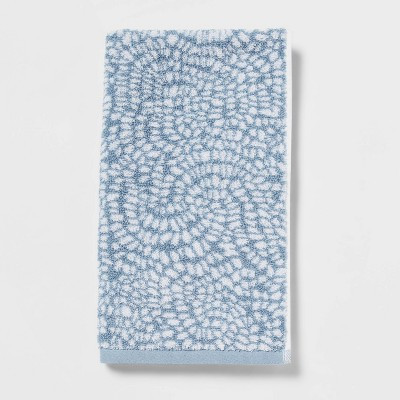 Performance Plus Hand Towel Light Blue Geo - Threshold™: Cotton Jacquard, Fade-Resistant, 550 G... | Target
