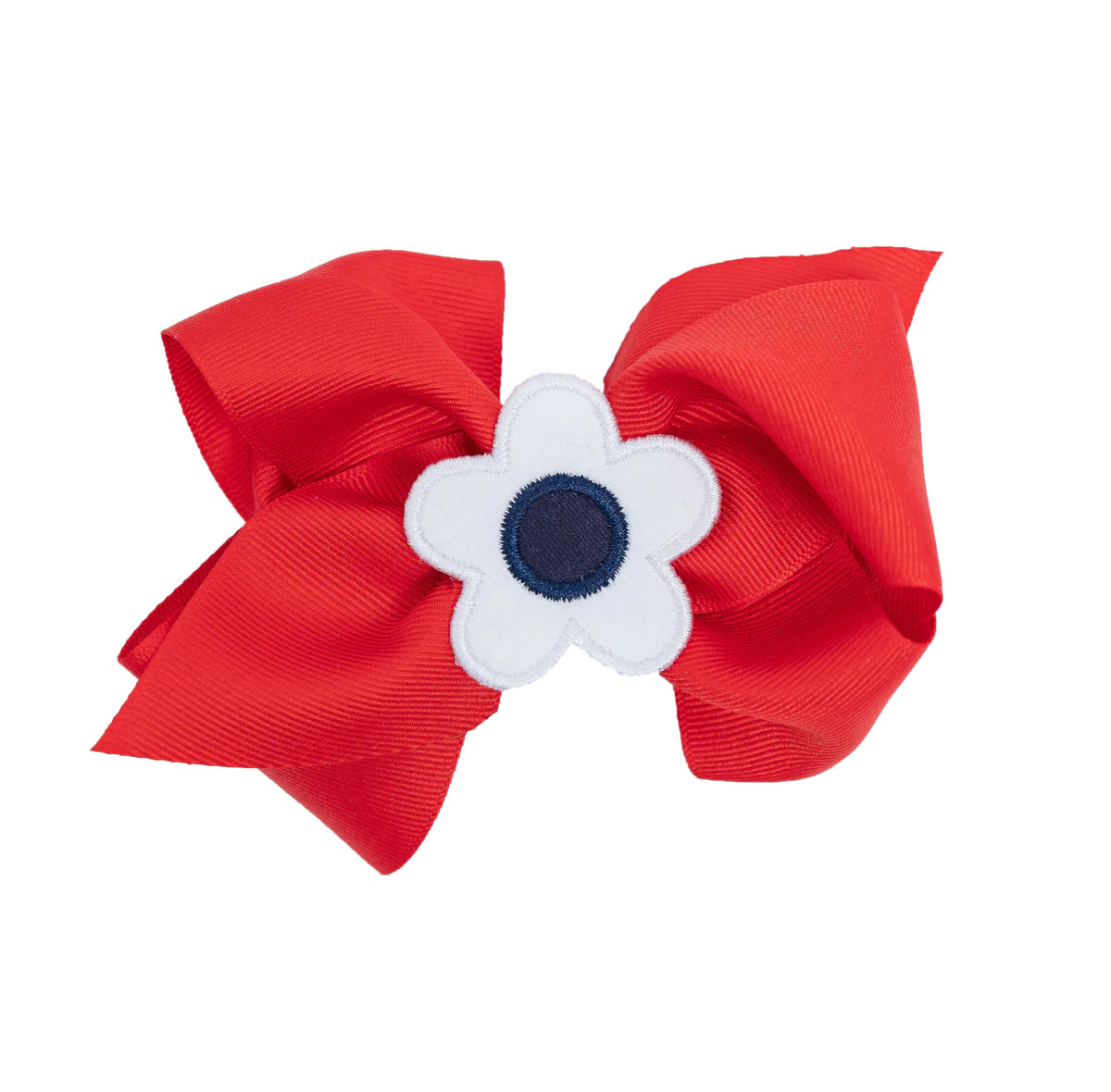 Mini King Red Hair Bow with White Flower | Florence Eiseman