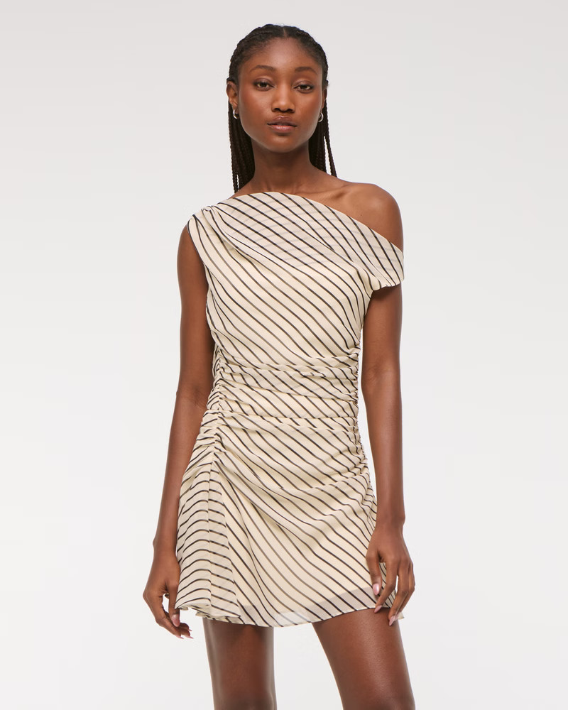 One-Shoulder Draped Mini Dress | Abercrombie & Fitch (US)