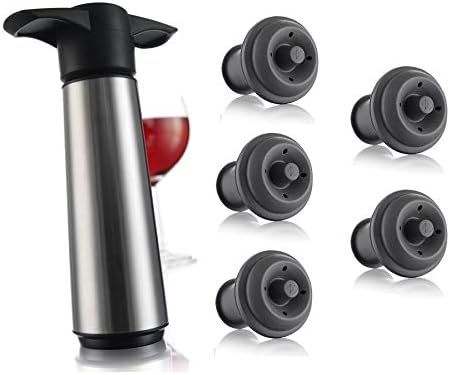 Vacu Vin Stainless Steele Wine Saver (Stainless Steel Save 1 Pump 5 Stoppers) | Amazon (US)