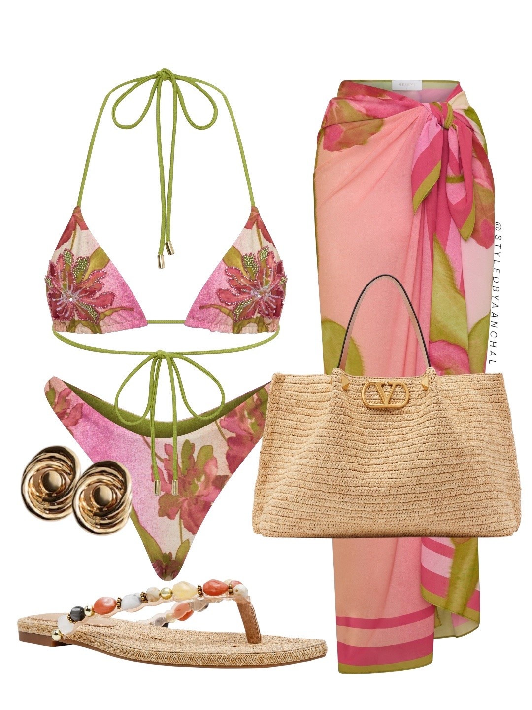 Pink floral Bikini beach outfit


Pink floral bikini
Meshki
Swimwear
Pink swimwear
Raffia bag
Mytheresa 
Beaded sandals 
Pink floral sarong 
Summer bikini

#LTKsummer #LTKtravel #LTKswimwear