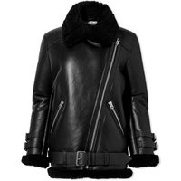 Acne Studios Women's Velocite Leather Shearling Jacket in Black/Black, Size UK 8 | END. Clothing | End Clothing (US & RoW)