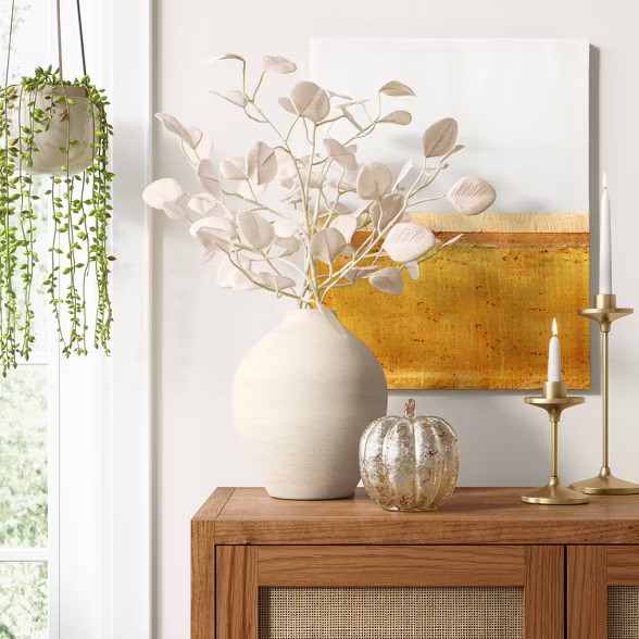 5.7" x 5" Glass/Tin Pumpkin Figurine Gold - Threshold™ | Target