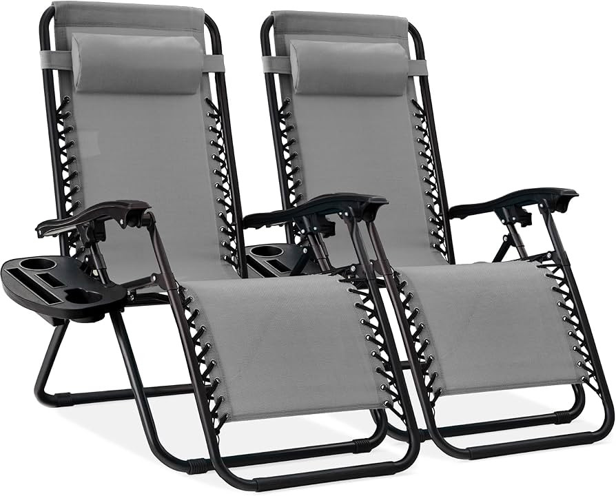 Best Choice Products Set of 2 Adjustable Steel Mesh Zero Gravity Lounge Chair Recliners w/Pillows... | Amazon (US)