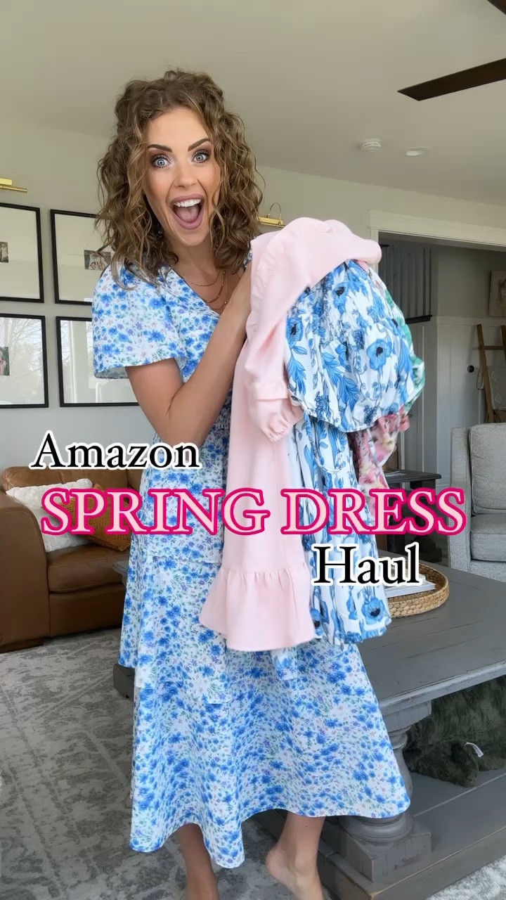 Amazon Spring Dress haul! Look at all these! 😍
They run true to size! 
I’m 5’9” and wearing a small for reference 