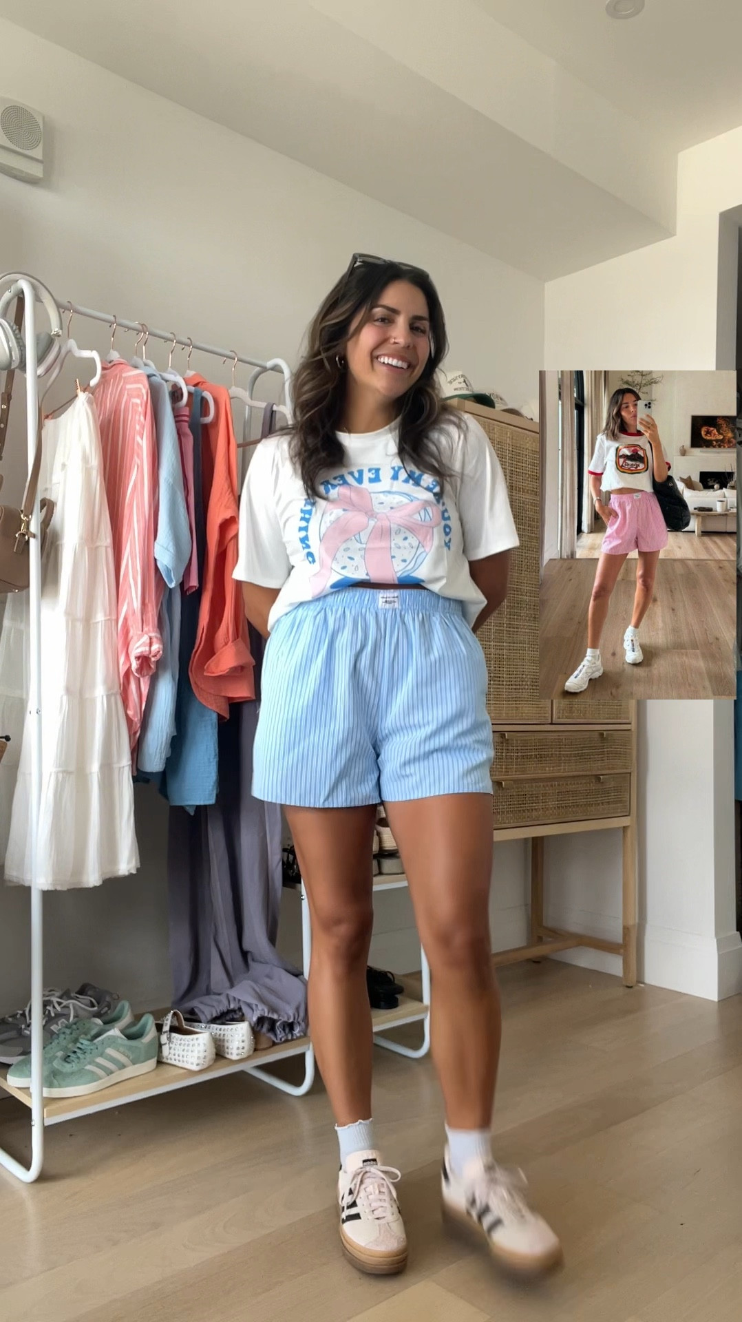 Loving the boxer shorts + tshirt combo!! These shorts are so comfy & shocked how cute the tees are for Amazon. Both run small - I’m wearing a L on top & bottom! 



#LTKFindsUnder50 #LTKSummerSales #LTKSeasonal