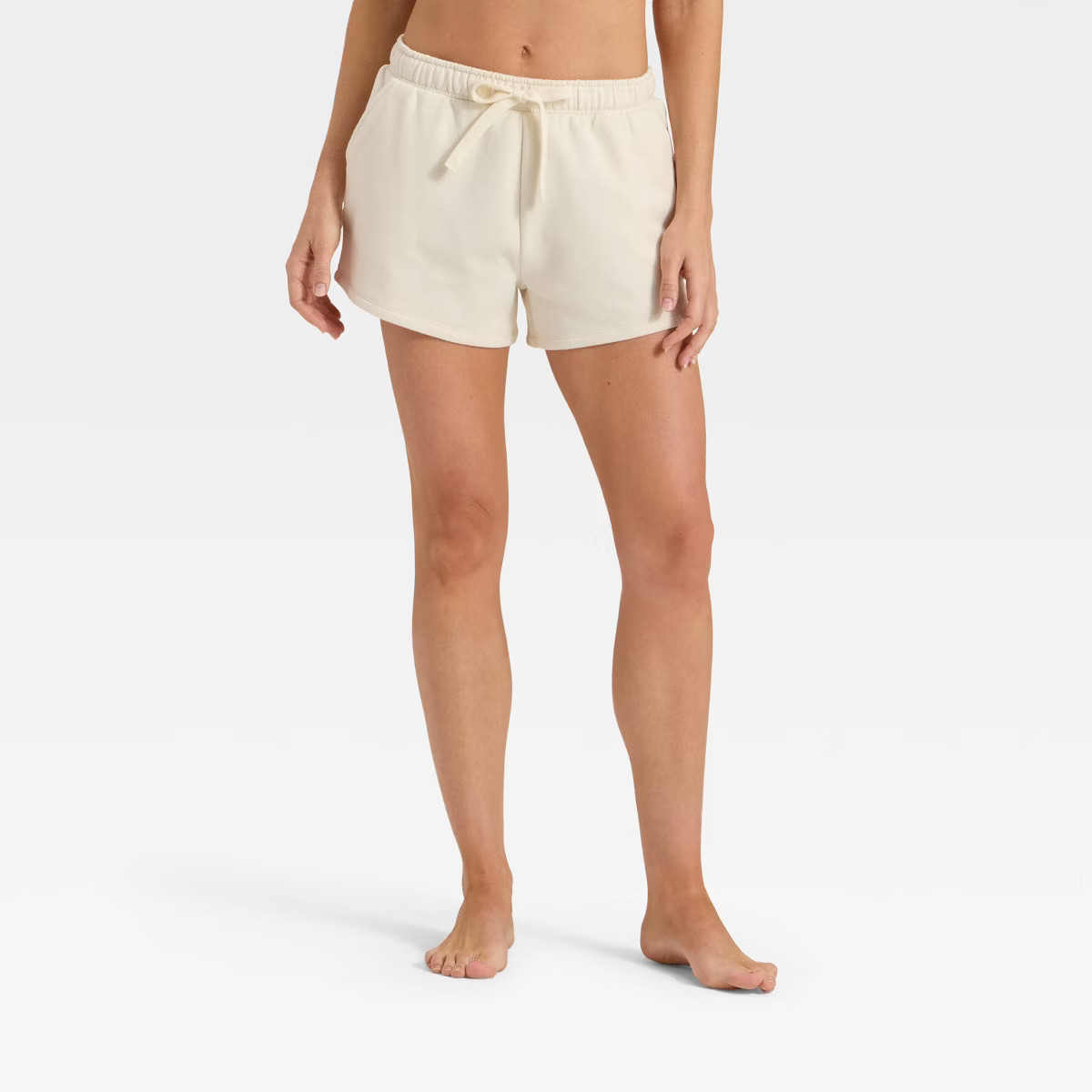 Women's Fleece Shorts - Auden™ Cream S | Target