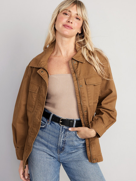 Cinched-Waist Utility Jacket for Women | Old Navy (US)