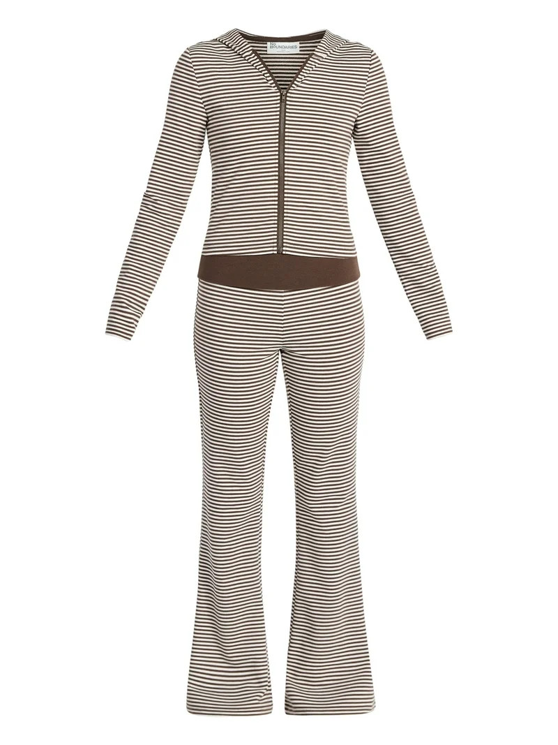 No Boundaries Zip-Up Hoodie and Foldover Pants Set, 2-Piece, Women’s XXS-XXL | Walmart (US)
