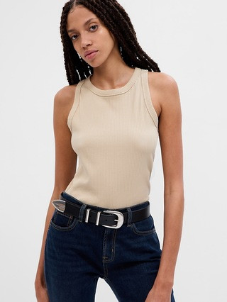 Ribbed High Neck Tank | Gap Factory