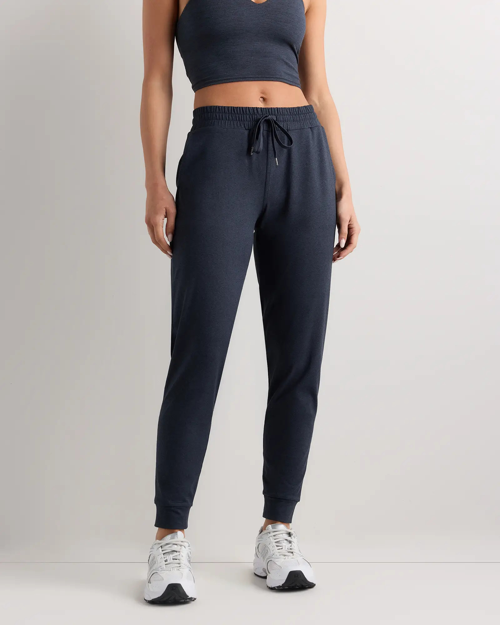 Flowknit Mid-Rise Joggers in Heather Deep Navy | Quince