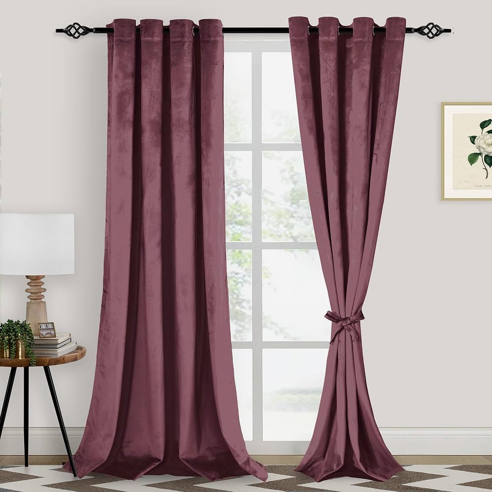 Velvet Curtains 96 Inches Long - Luxury Room Darkening Soundproof Grommet Window Curtain Panels f... | Amazon (US)