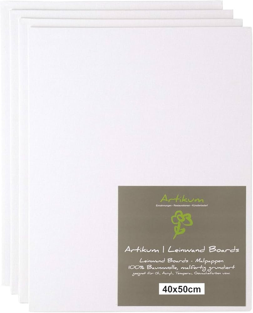 ARTIKUM Lot de 4 cartons de coloriage tendus 40 x 50 cm | Carton à dessin avec toile 100 % coton... | Amazon (FR)