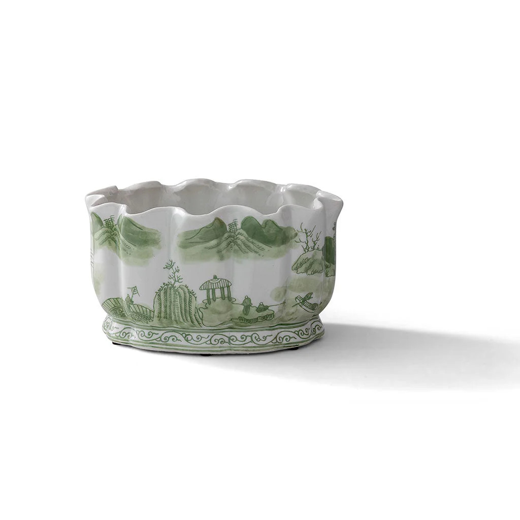 Green willow scallop planter | Perigold