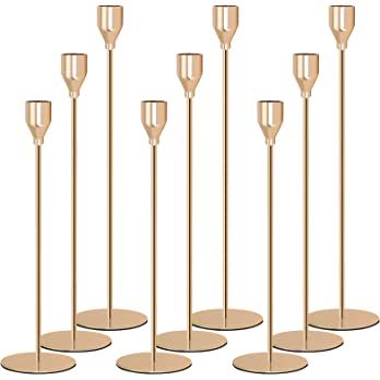 9PC Gold Candle Holders,Candle Holder,Taper Candle Holders,Candle Stick Candle Holder，Candlesti... | Amazon (US)