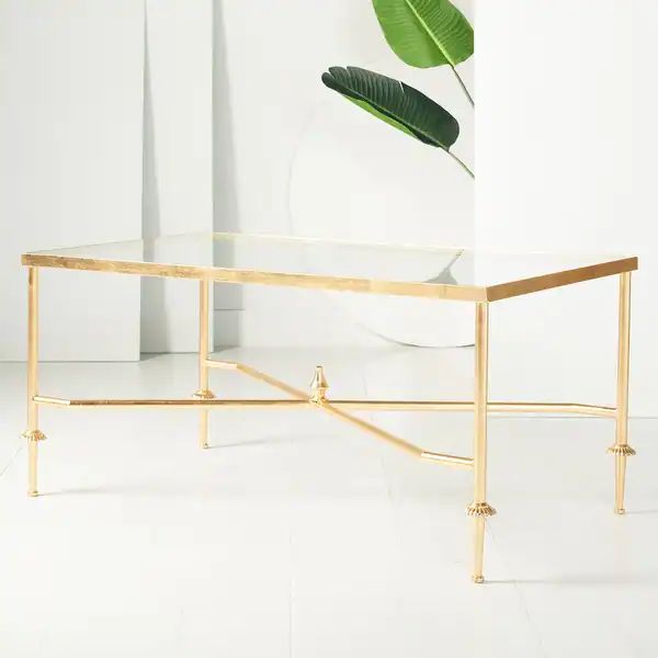 SAFAVIEH Couture Devi Gold Leaf Coffee Table - 44" W x 24" L x 20.5" H - - 34611405 | Bed Bath & Beyond