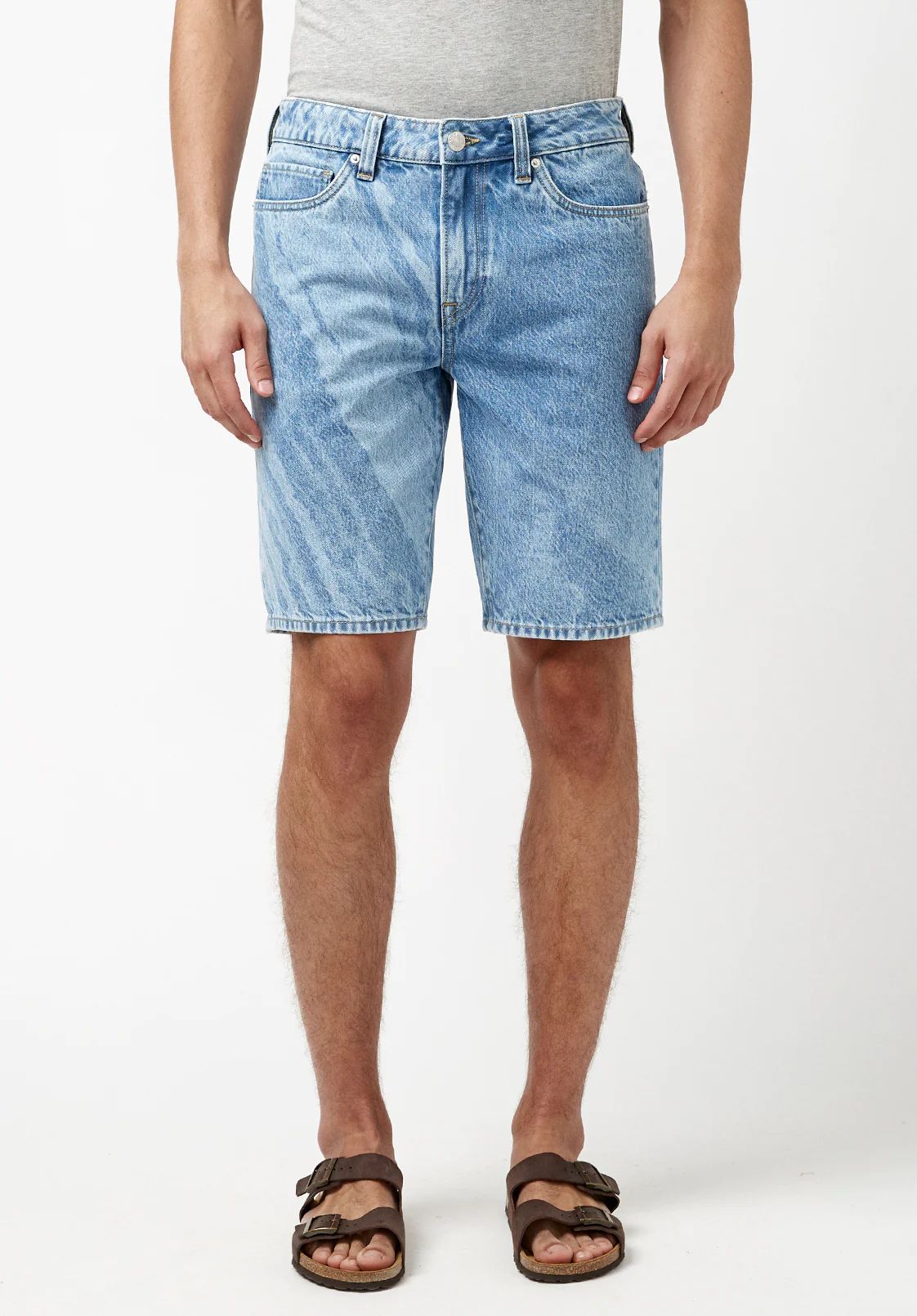 Relaxed Straight Dean Bleach Wave Shorts - BM22867 | Buffalo David Bitton