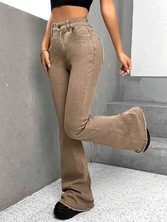 SHEIN Frenchy High Waist Flare Leg Jeans | SHEIN