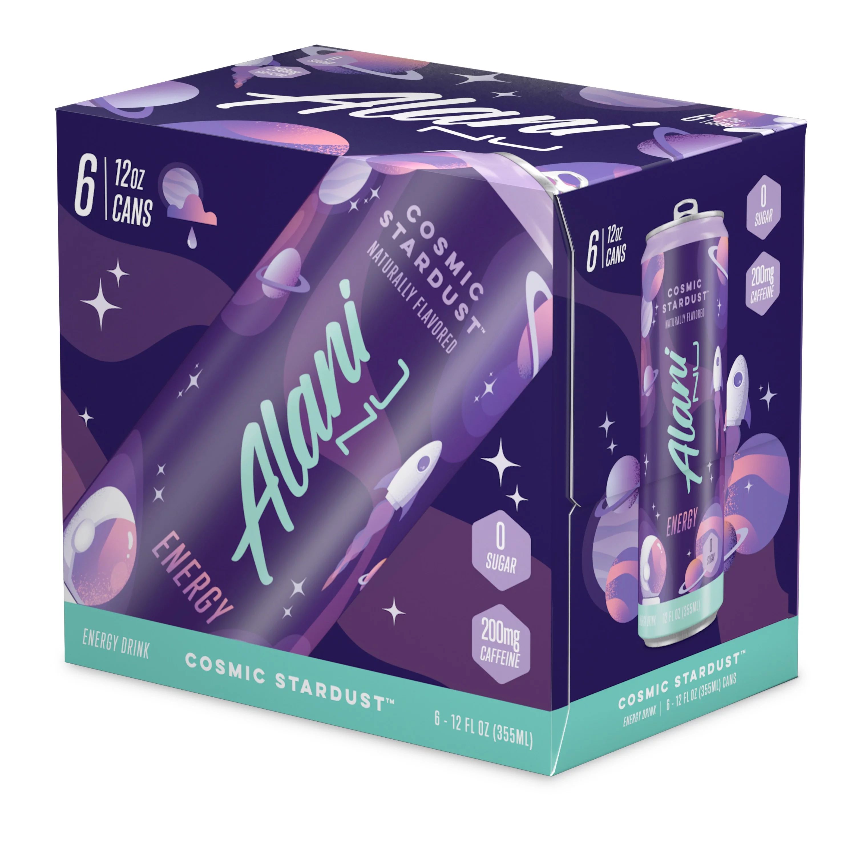 Alani Nu Sugar-Free Energy Drink, Cosmic Stardust, 12 oz Cans (Pack of 6) - Walmart.com | Walmart (US)