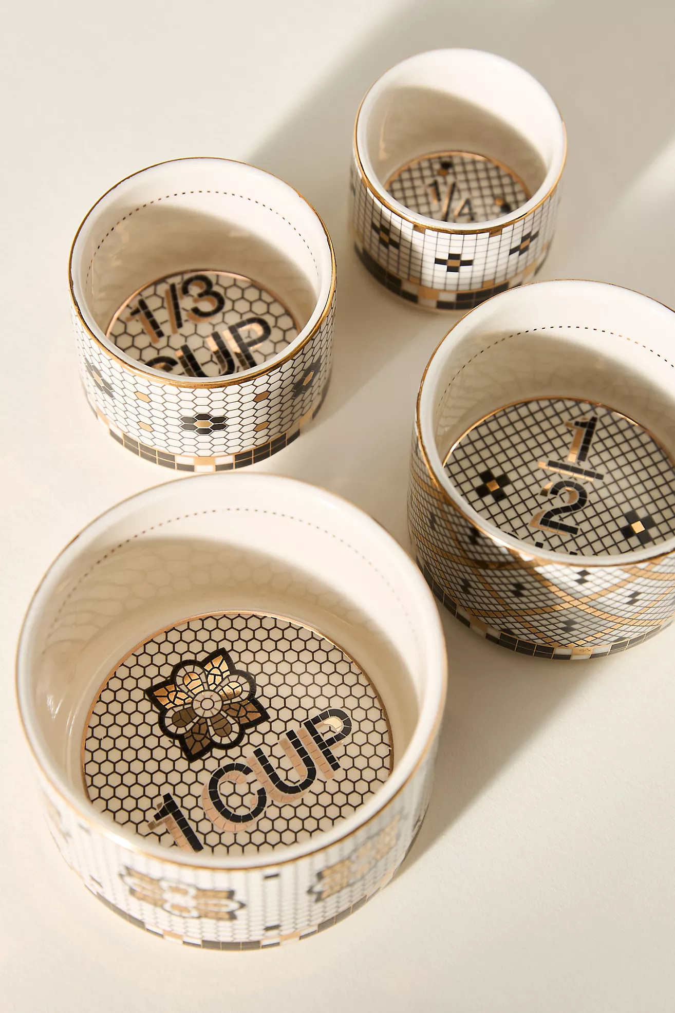 The Bistro Tile Stoneware Measuring Cups, Set of 4 | Anthropologie (US)