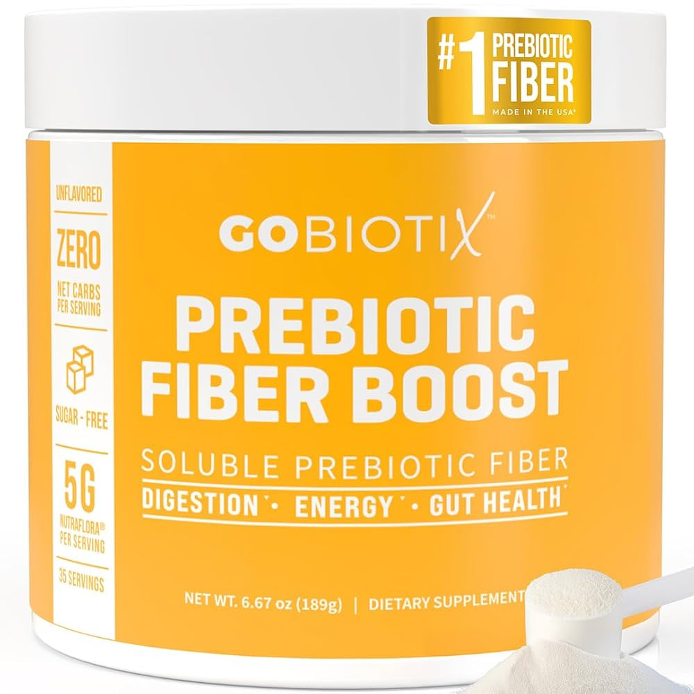 GOBIOTIX Prebiotic Fiber Supplement Powder for Digestive Health, Soluble Fiber for Gut Health, Gl... | Amazon (US)