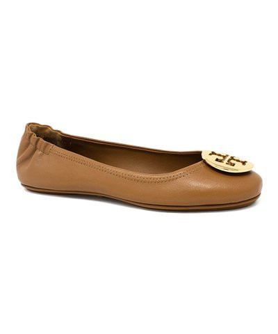 Brown & Goldtone Minnie Leather Ballet Flat - Women | Zulily