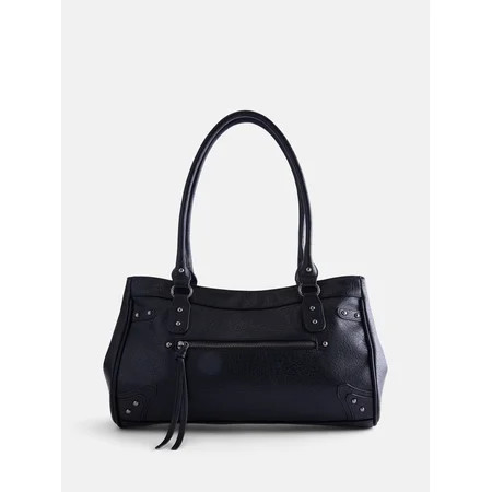 No Boundaries Women's Large Shoulder Bag, Black | Walmart (US)