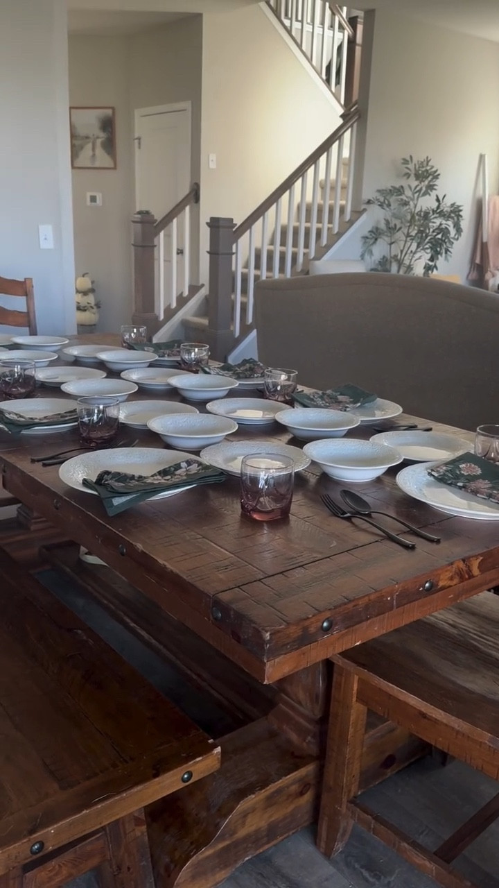 The table is set for fall 🍂✨
Cozy textures, layered neutrals, and simple, elegant touches — creating a dining space that feels both inviting and elevated. The details matter, and I’m obsessed 🤍🕯️

@thepioneerwoman @walmart

Every piece is linked in my @shop.ltk store which is located in my bio so you can recreate this minimal fall moment. Tap the link in bio to shop the full look 🥂🍁

#FallTablescape #DiningInStyle #CozyMinimalism #LTKhome #FallDecor #UnderstatedElegance #NeutralTableDecor #CuratedSpaces #LTKFinds #TableSettingInspo #FallEntertaining #LTKReels #imobsessed